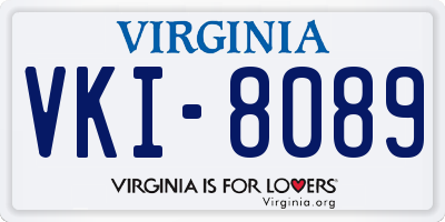 VA license plate VKI8089