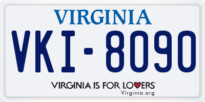 VA license plate VKI8090