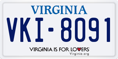 VA license plate VKI8091