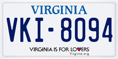 VA license plate VKI8094