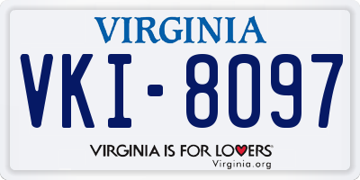 VA license plate VKI8097