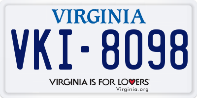 VA license plate VKI8098