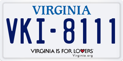 VA license plate VKI8111