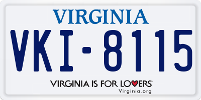 VA license plate VKI8115