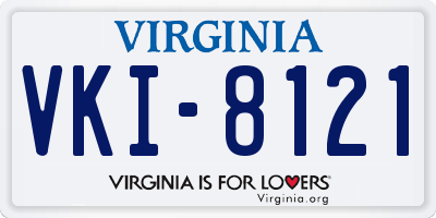 VA license plate VKI8121