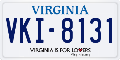 VA license plate VKI8131