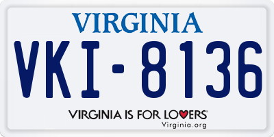 VA license plate VKI8136