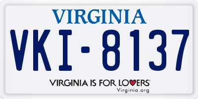 VA license plate VKI8137