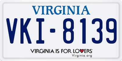 VA license plate VKI8139