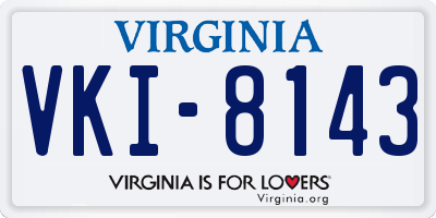 VA license plate VKI8143