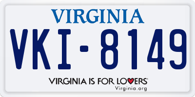 VA license plate VKI8149
