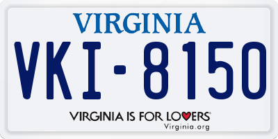 VA license plate VKI8150