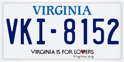 VA license plate VKI8152