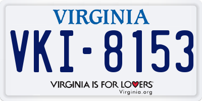VA license plate VKI8153