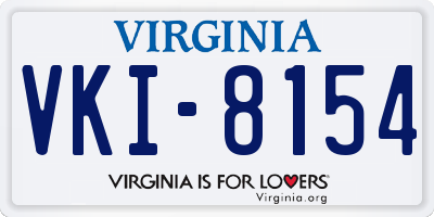VA license plate VKI8154