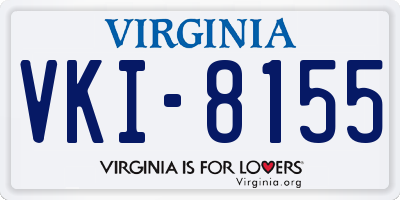 VA license plate VKI8155