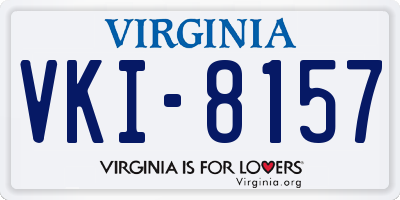 VA license plate VKI8157
