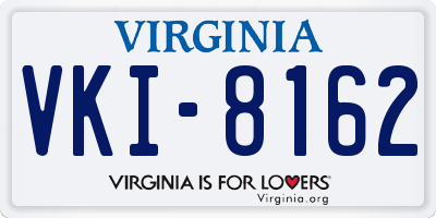 VA license plate VKI8162