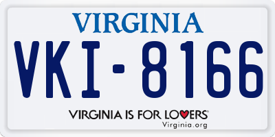 VA license plate VKI8166
