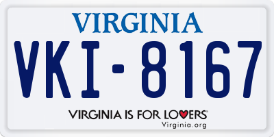 VA license plate VKI8167
