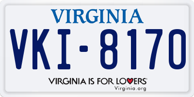 VA license plate VKI8170
