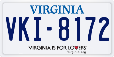 VA license plate VKI8172