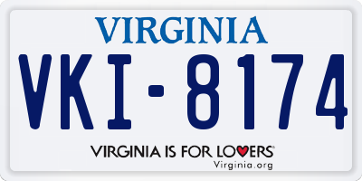 VA license plate VKI8174