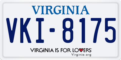 VA license plate VKI8175