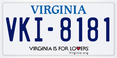 VA license plate VKI8181
