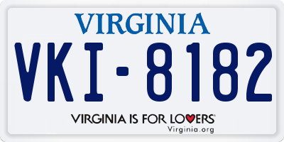 VA license plate VKI8182