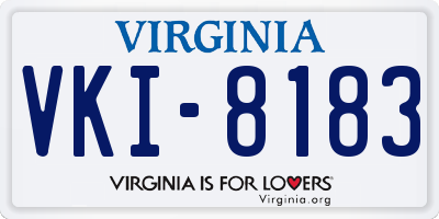 VA license plate VKI8183