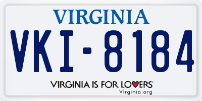 VA license plate VKI8184