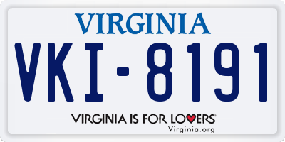 VA license plate VKI8191