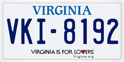 VA license plate VKI8192