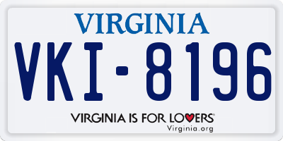 VA license plate VKI8196