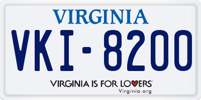 VA license plate VKI8200