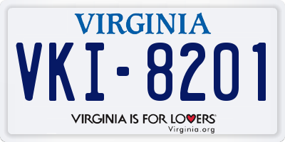 VA license plate VKI8201