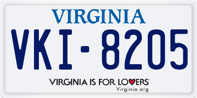 VA license plate VKI8205