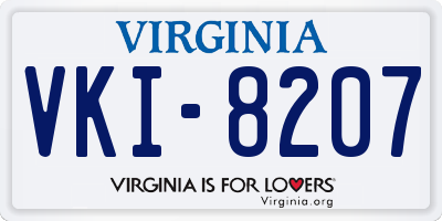 VA license plate VKI8207