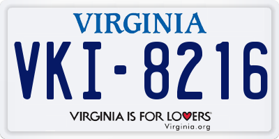 VA license plate VKI8216
