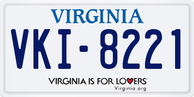 VA license plate VKI8221