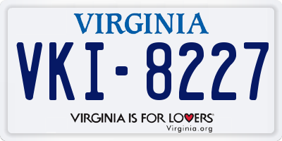 VA license plate VKI8227