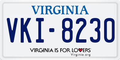 VA license plate VKI8230