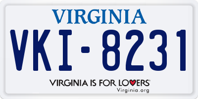 VA license plate VKI8231