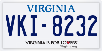 VA license plate VKI8232
