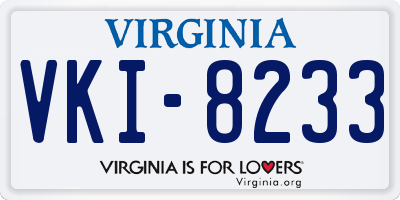 VA license plate VKI8233