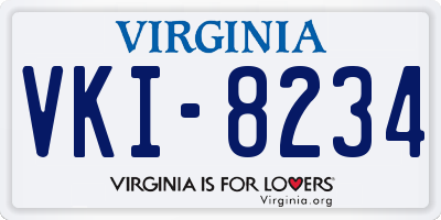 VA license plate VKI8234