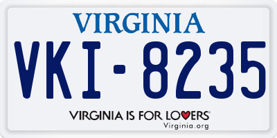 VA license plate VKI8235