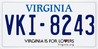 VA license plate VKI8243