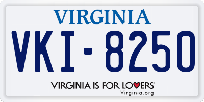 VA license plate VKI8250